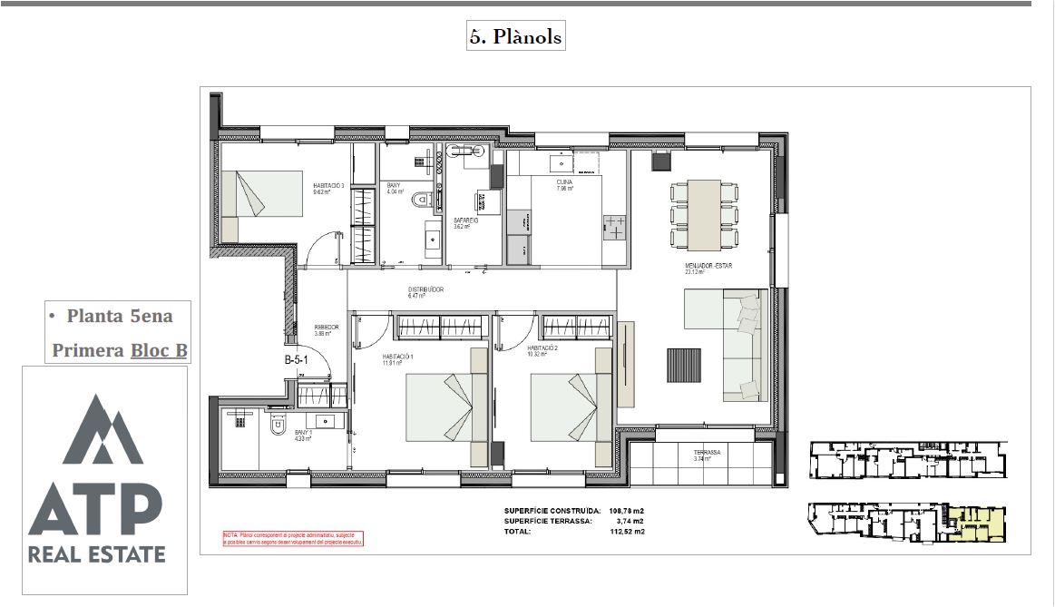 Pis en venda a Santa Coloma, 3 habitacions, 112 metres