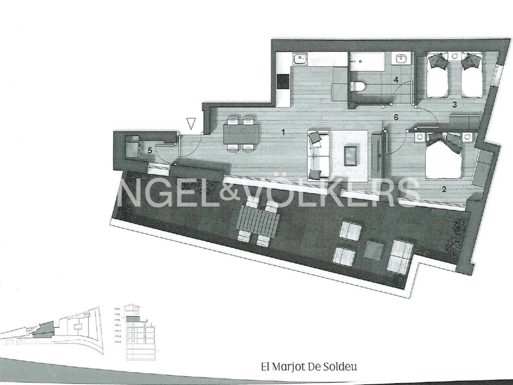 Pis de lloguer a Soldeu, 2 habitacions, 75 metres