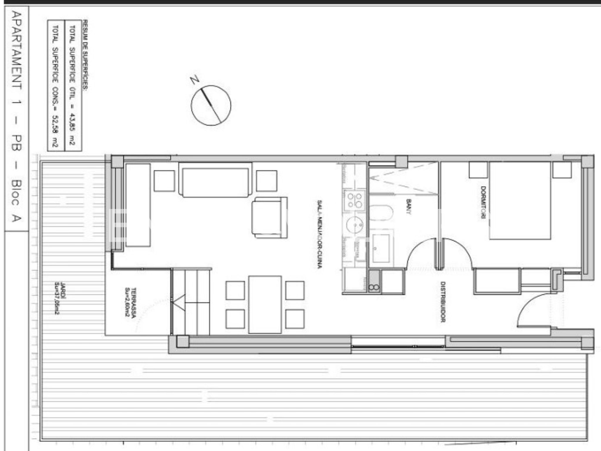 Pis de lloguer a Aixirivall, 1 habitació, 55 metres