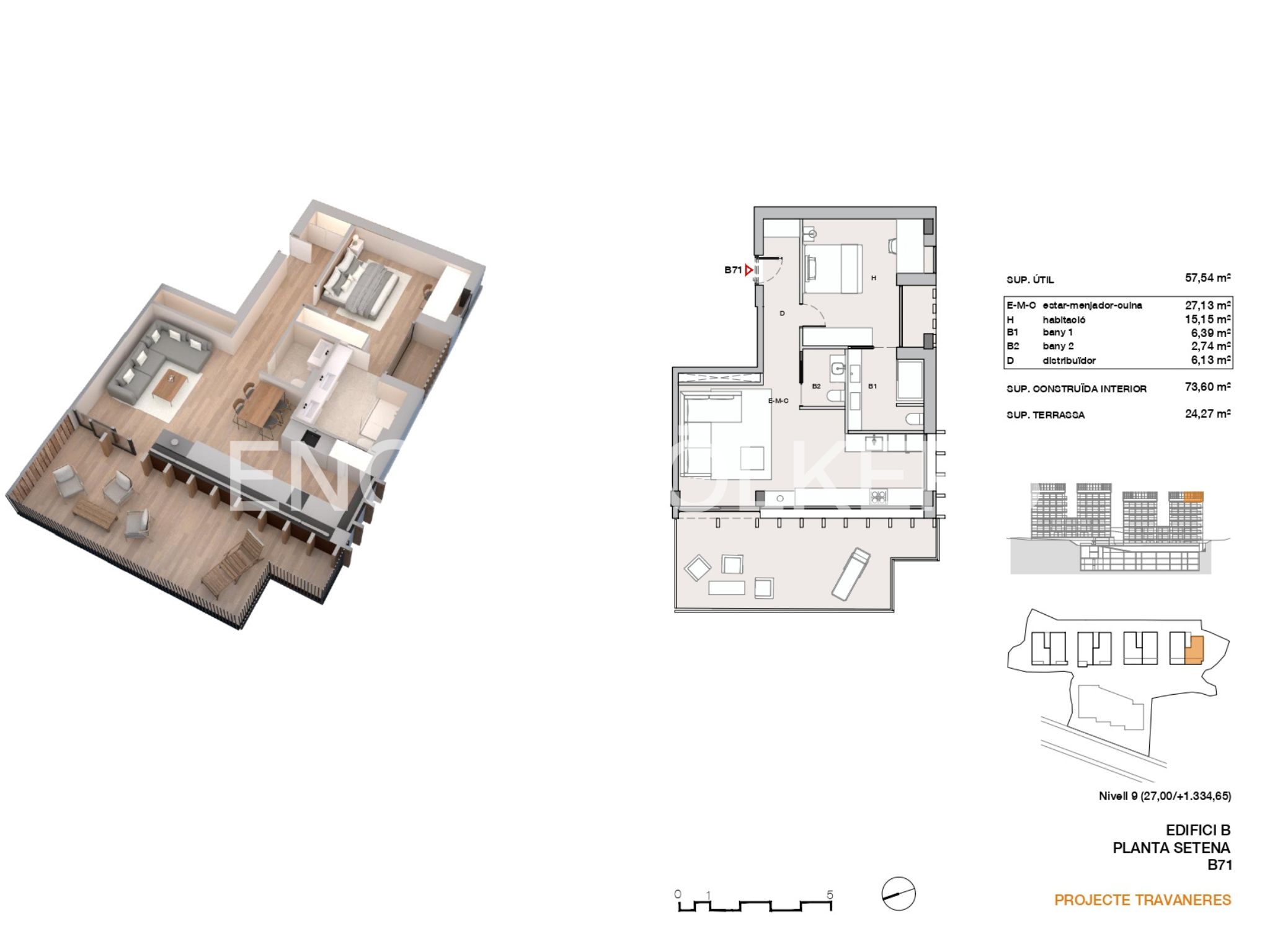 Piso en venta en Les Bons, 1 habitación, 73 metros