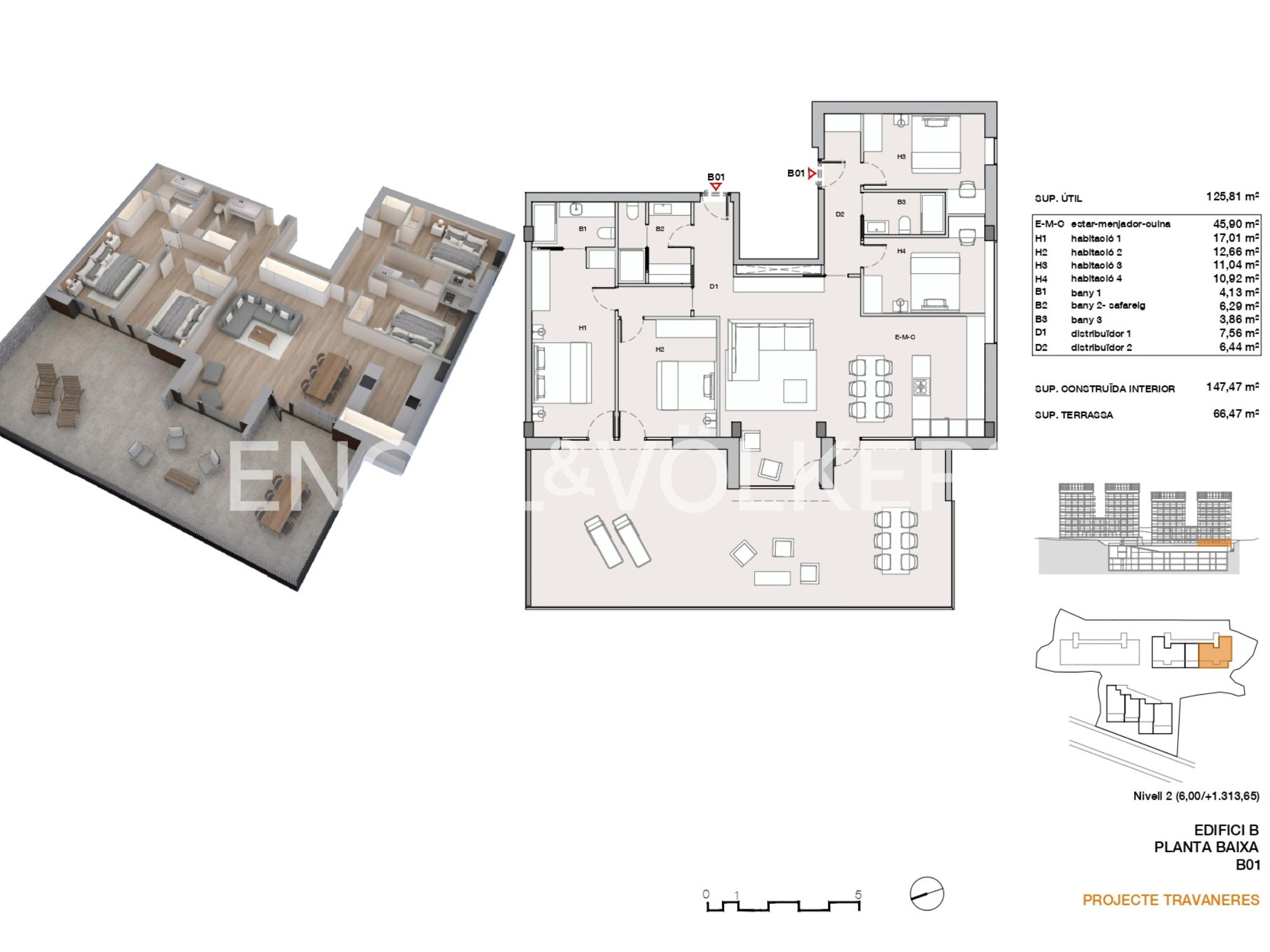 Piso en venta en Les Bons, 4 habitaciones, 147 metros